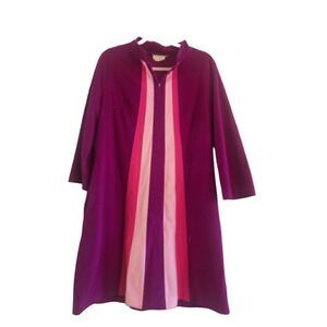 Vintage JcPenny terrycloth purple zip front robe size 18